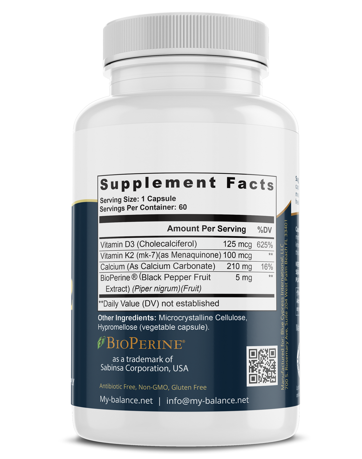 Vitamin D3 + K2 with BioPerine®