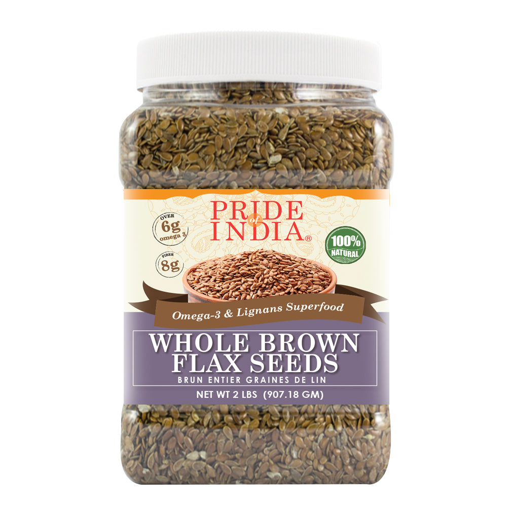 Whole Brown Flax Seeds - Omega-3 & Lignan Superfood Jar