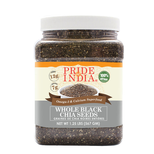 Whole Black Chia Seeds - Omega-3 & Calcium Superfood Jar
